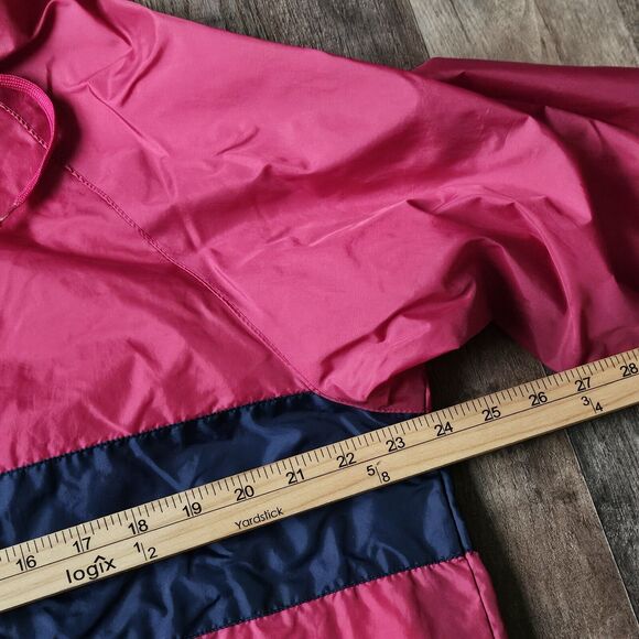 Cuffy's Cape Cod Nylon Jacket Men M Windbreaker 1/4 Zip Red Kangaroo Pocket Hood - Picture 6 of 7